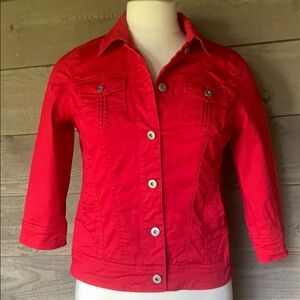 Dressbarn jacket button down red